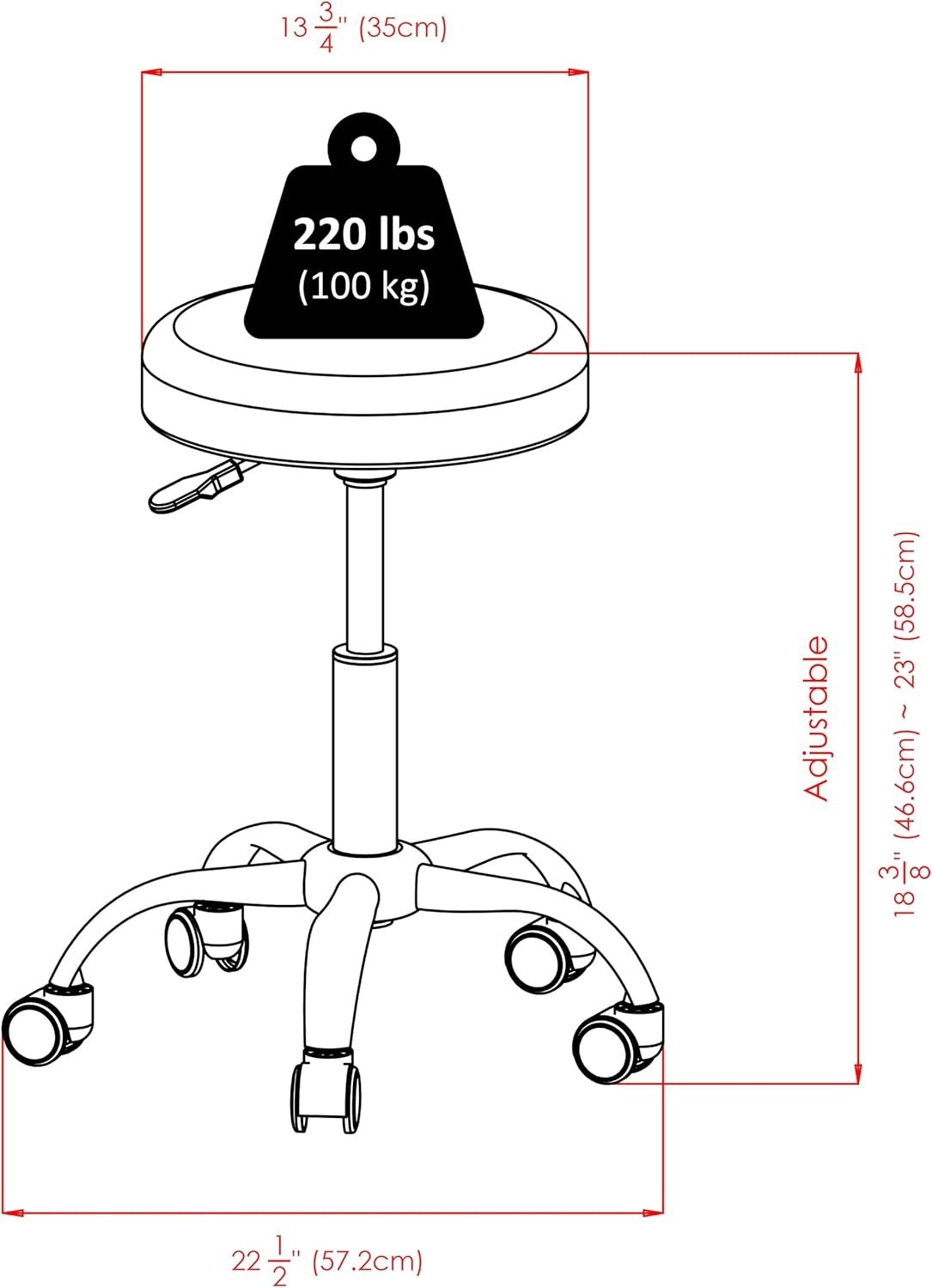 Wood Clark Round Cushion Swivel Stool with Adjustable Height
