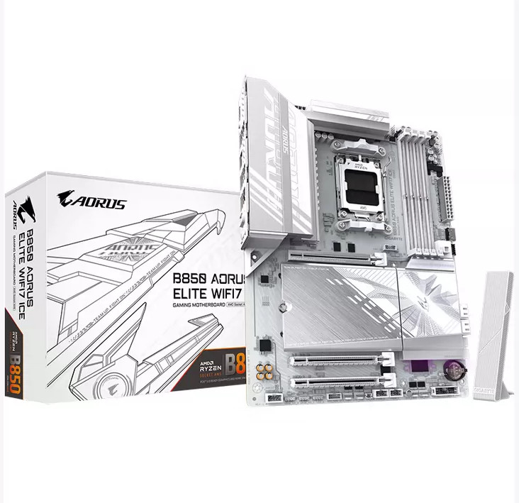GIGABYTE B850 AORUS ELITE WIFI7 ICE AM5 DDR5 ATX White Motherboard New