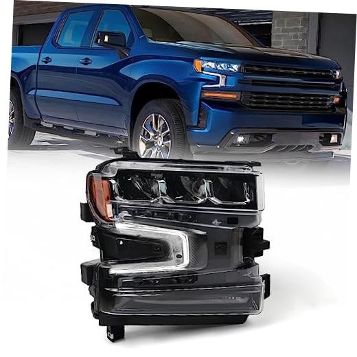 Full LED Headlight Assembly for Chevy Silverado 1500 2019 Right Passenger Side