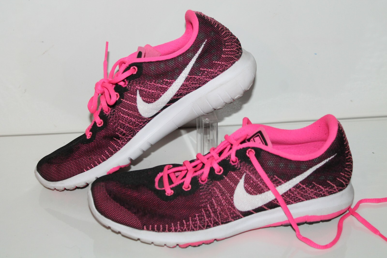 Nike Flex Fury Running Shoes, #705460-001, Black/Pink/White, Youth 6.5 Youth