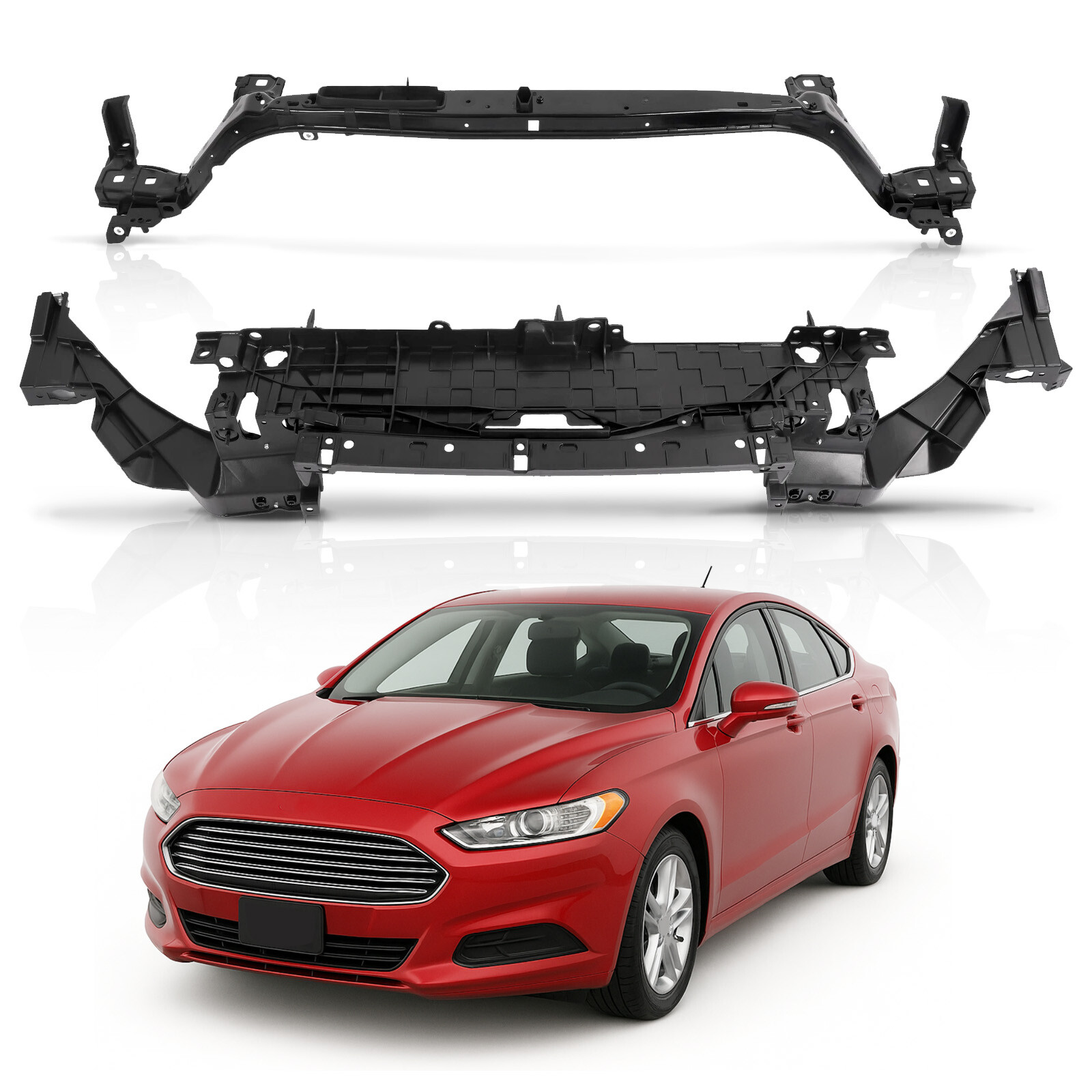 2PCS For Ford Fusion 2013-16 Radiator Support Assembly Mount Panel+Upper Tie Bar