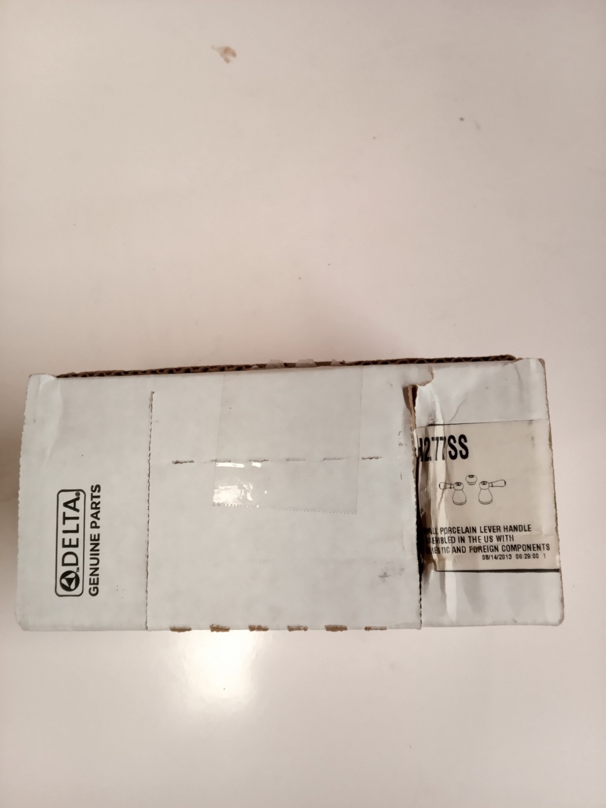 Delta Faucet H277SS Porcelain Lever Handle Set In Stainless Steel New