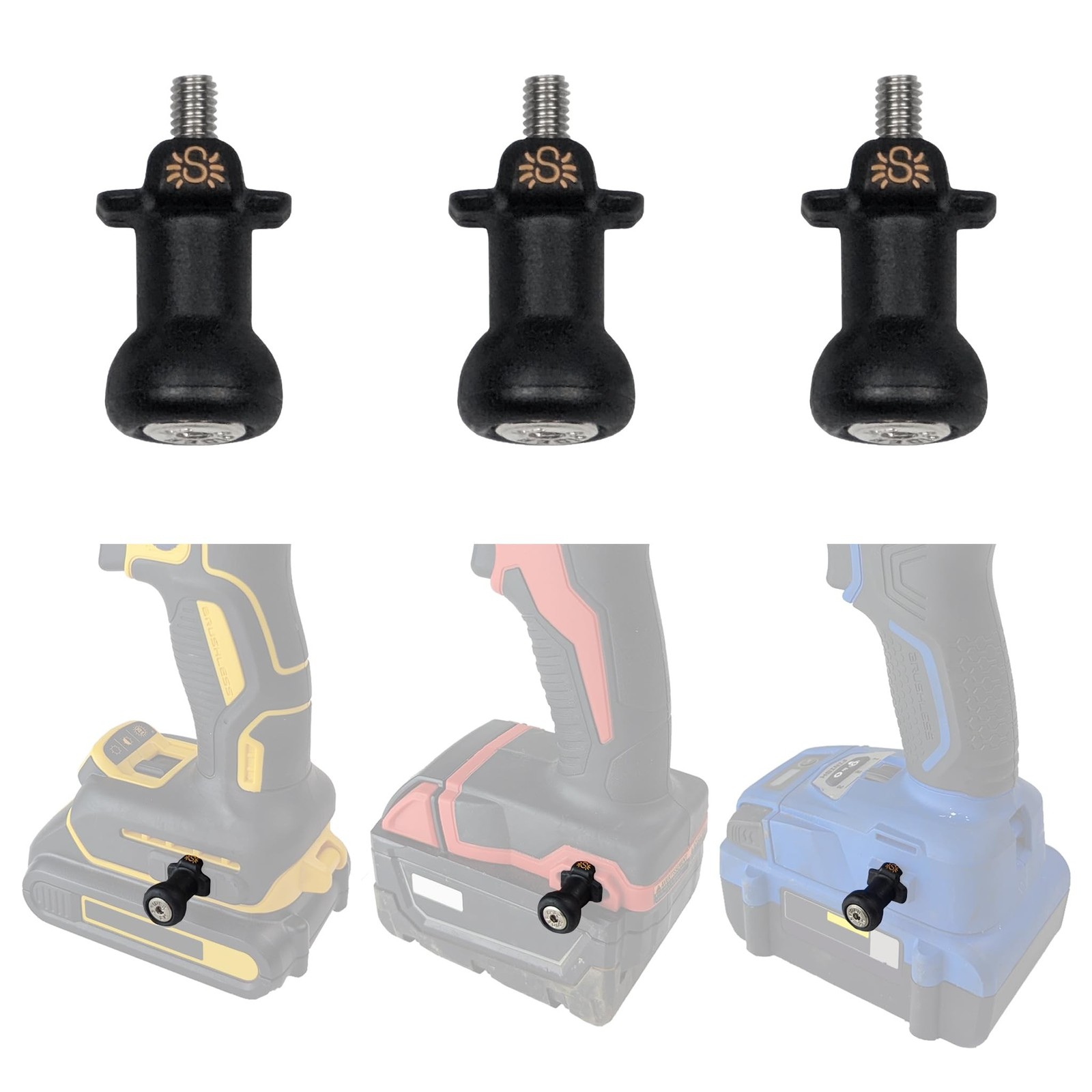 Spider Tool Holster - Drill Pins - Pack of Three - Attaches to The Side of An...