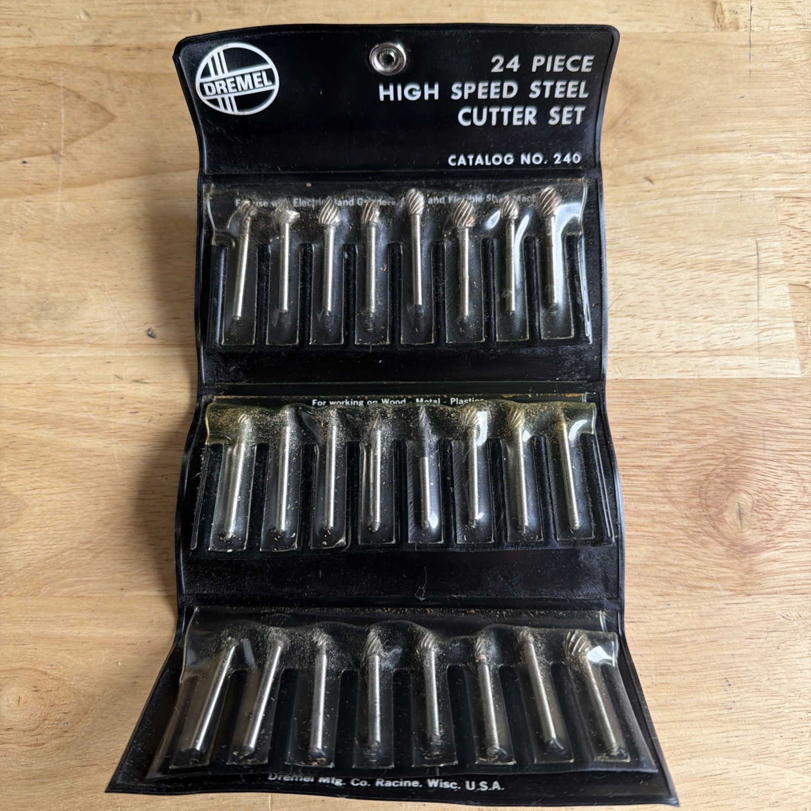 Dremel Burr Bit High Speed Steel Cutter Set 24pc No 240 Vintage Racine Wis. USA