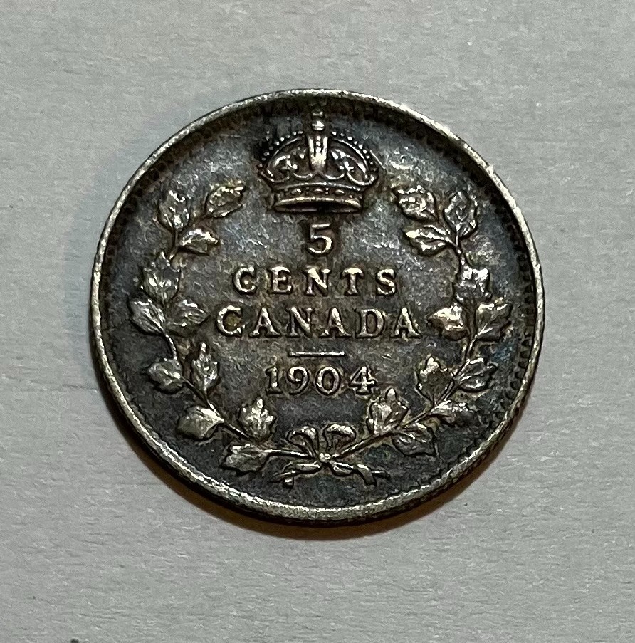 1904 Canada Silver 5 Cents