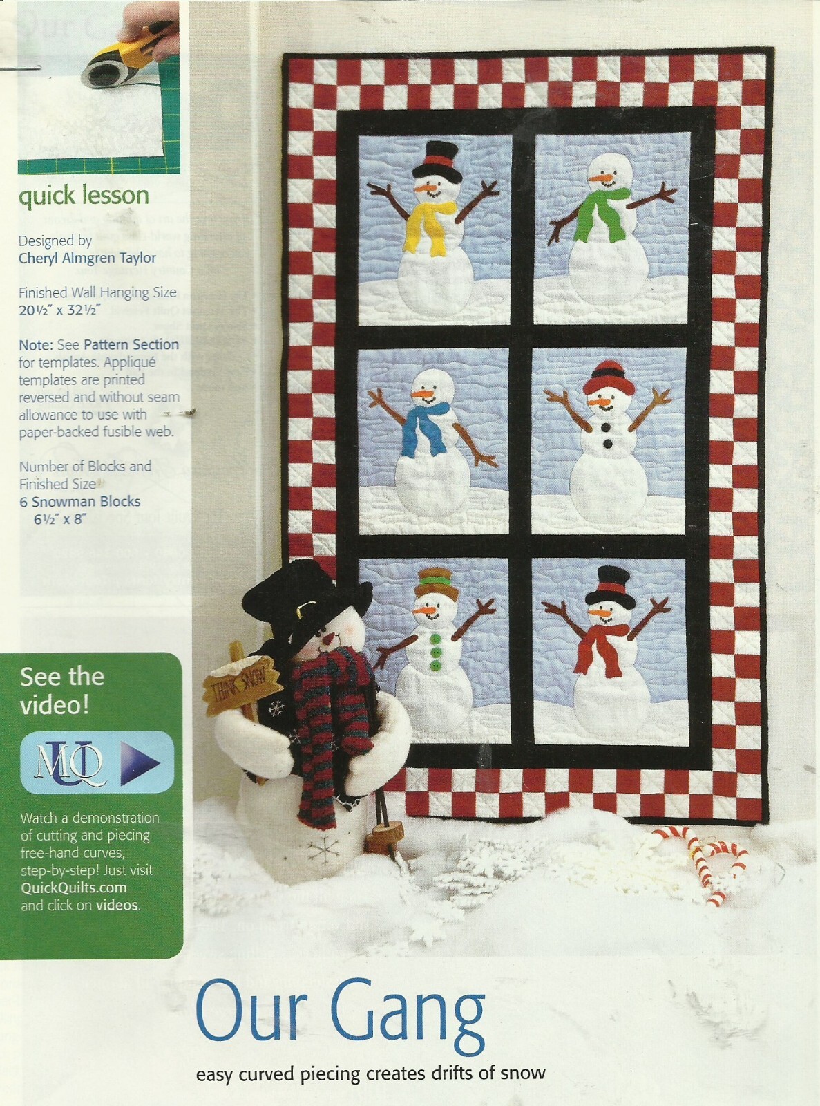 B0644  OUR GANG WALLHANGING QUILT PATTERN/INSTRUCTIONS