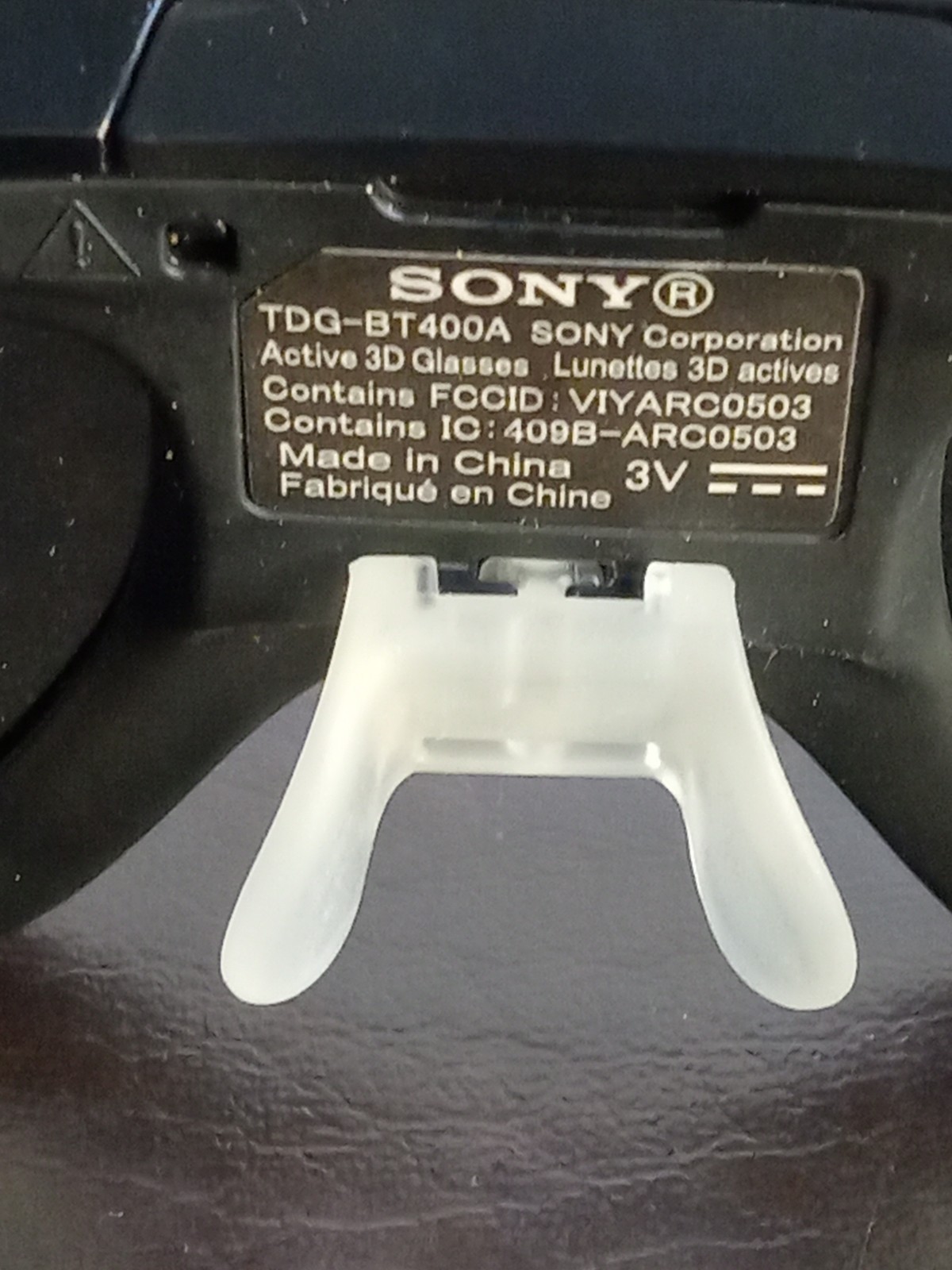Sony TDG-BT400A Active 3D Glasses Pair - Black Needs New Batteries