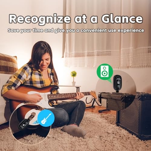 Wireless Guitar System UHF 2 Modes, Rechargeable Li-Battery, 100ft Range, A8