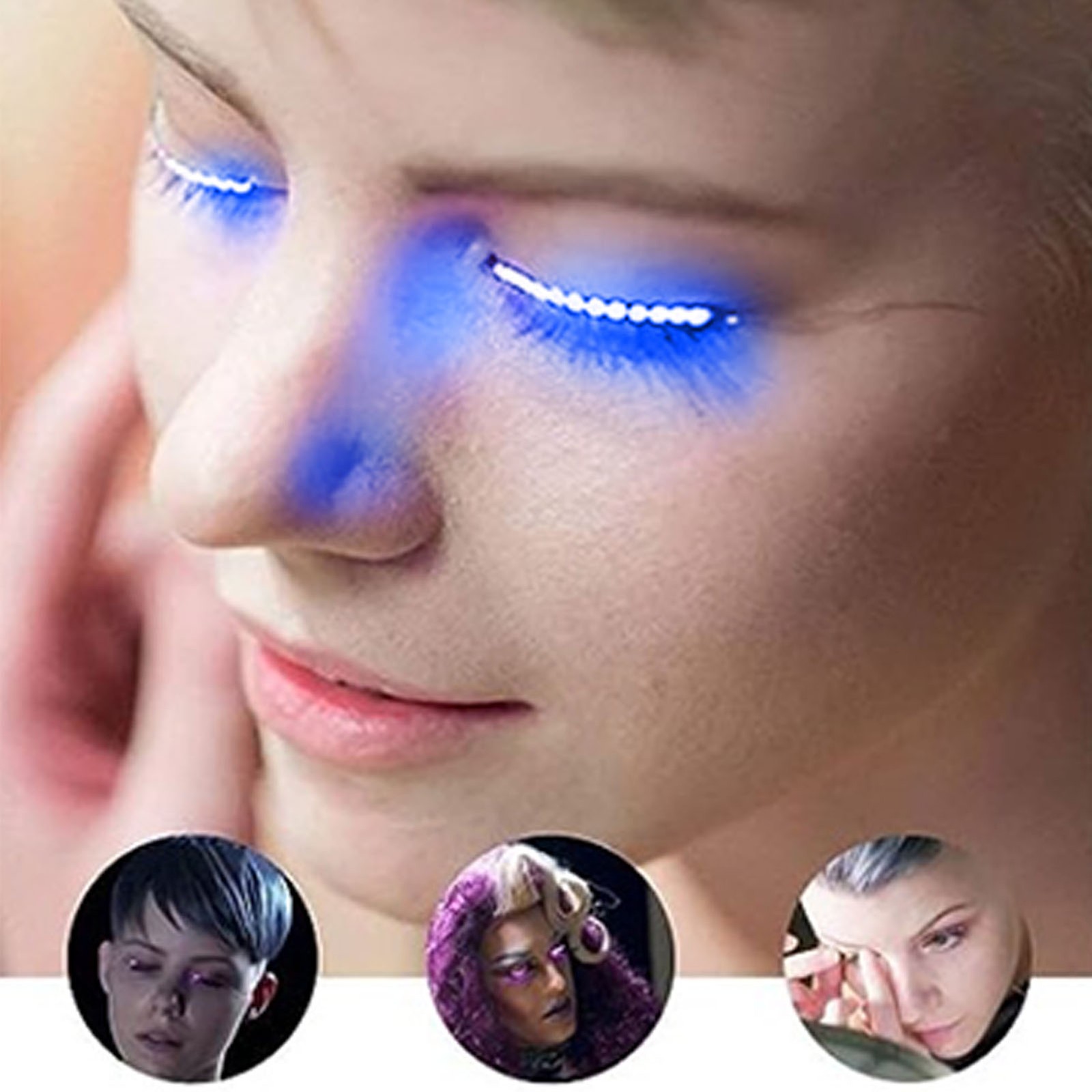 LED False Eyelashes Light Lightweight Stylish Reliable Luminous False Eyelashes↑