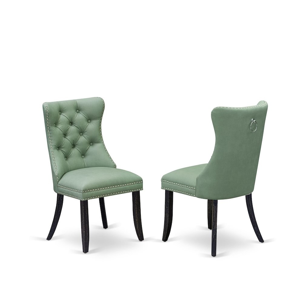 7 Piece Dinette Set Includes 48" Round Table In Willow Green Color