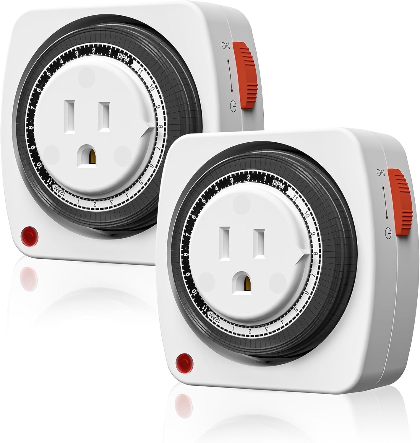 Outlet Timer Indoor, 24-Hour Heavy Duty Mechanical Light Timer with 15-Minute...