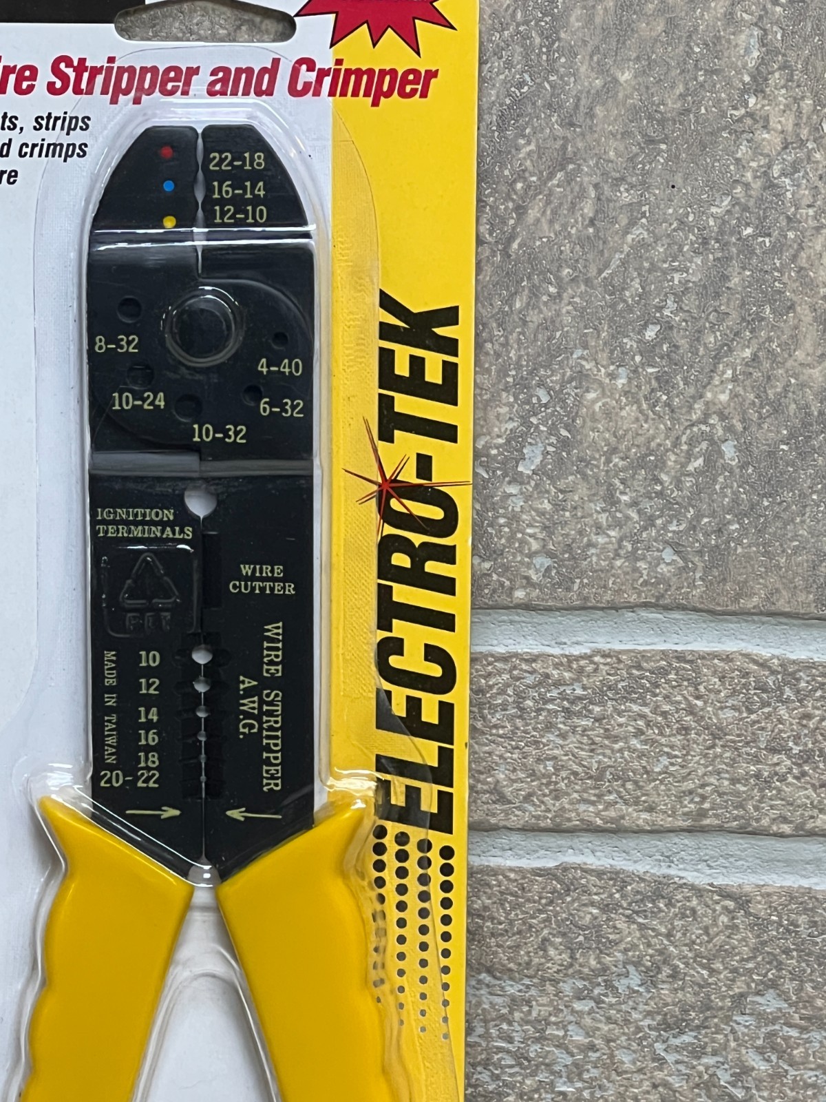 ELECTRO-TEK Wire Stripper Crimper Cutter Tool Electrician Professional Yellow