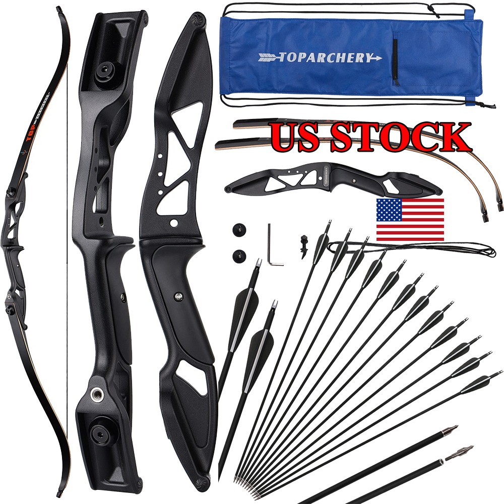 56" Takedown Recurve Bow 30-50lbs Right Hand & Arrows for Archery Hunting Target