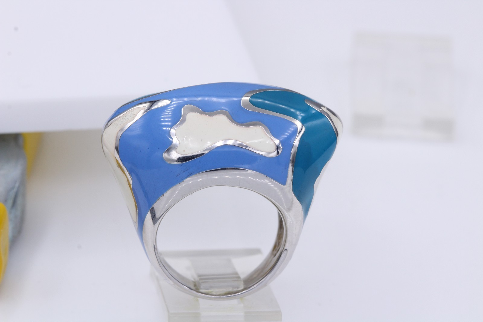 ARTIST RING SILVER 925 ITALY MADE INSPIRED BY FAMOUS ARTIST ENAMEL RING SIZE 7