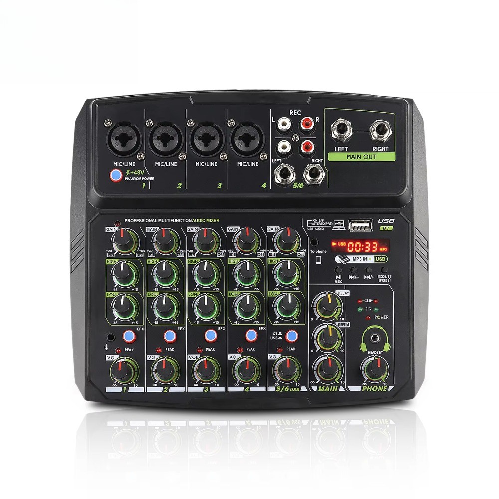 Premium Studio Mixing Console Professional Dj 6 Channel Mini Small Audio Mixer
