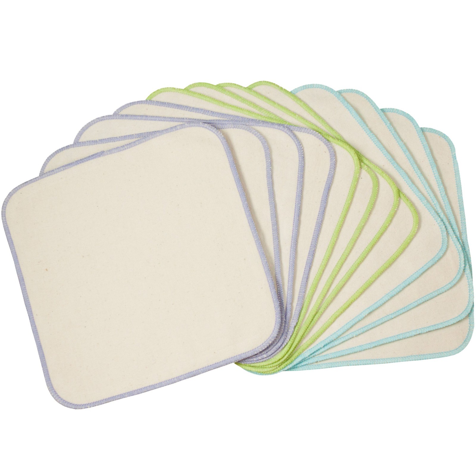 Organic Flannel Baby Wipes 12 Count Reusable Soft Gentle Cloths For Baby Care