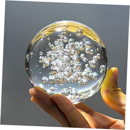 Crystal Ball Glass Globe Decor - Crystal Sphere with Stand & Gift Box, Clear