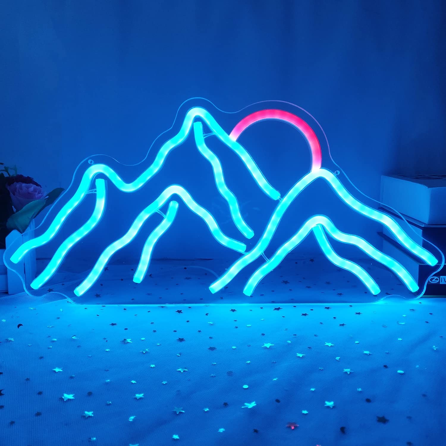 Dimmable Mountain Neon LED Light Sign, 16.9’’*8’’ Sunris