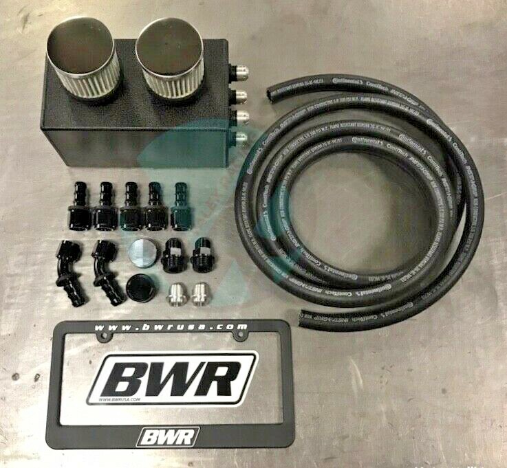 Blackworks Black BWR Oil Catch Can Kit Race Breather Box For Honda Acura Turbo