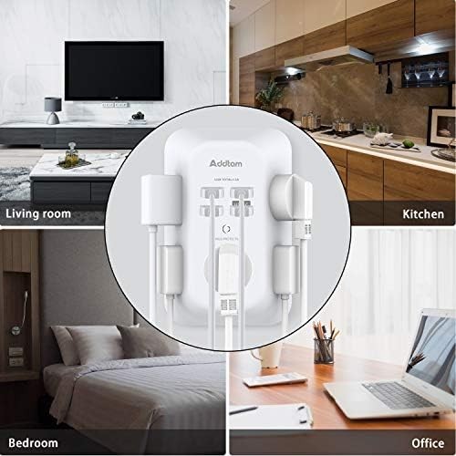 Compact 5-Outlet USB Wall Charger with 1800J Surge Protection for Travel & Home