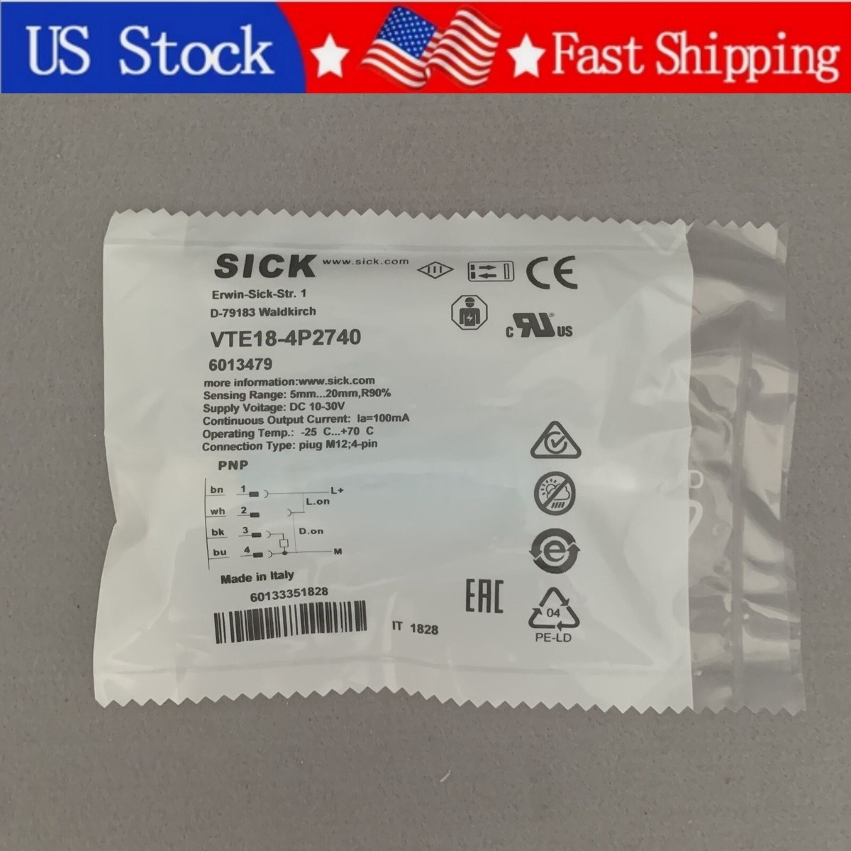 1PCS Brand New SICK VTE18-4P2740 Proximity Switch Sensor US Sotck  Fast delivery