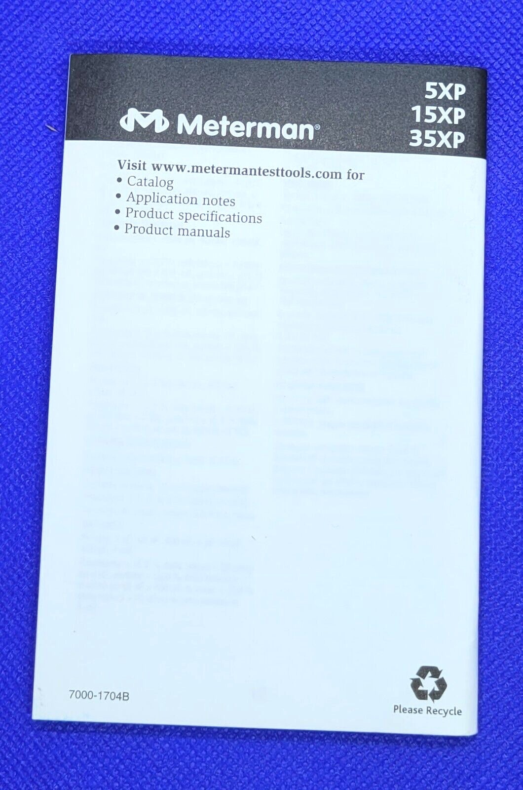 Meterman Compact Digital Multimeters User Manual - 5XP - 15XP - 35XP