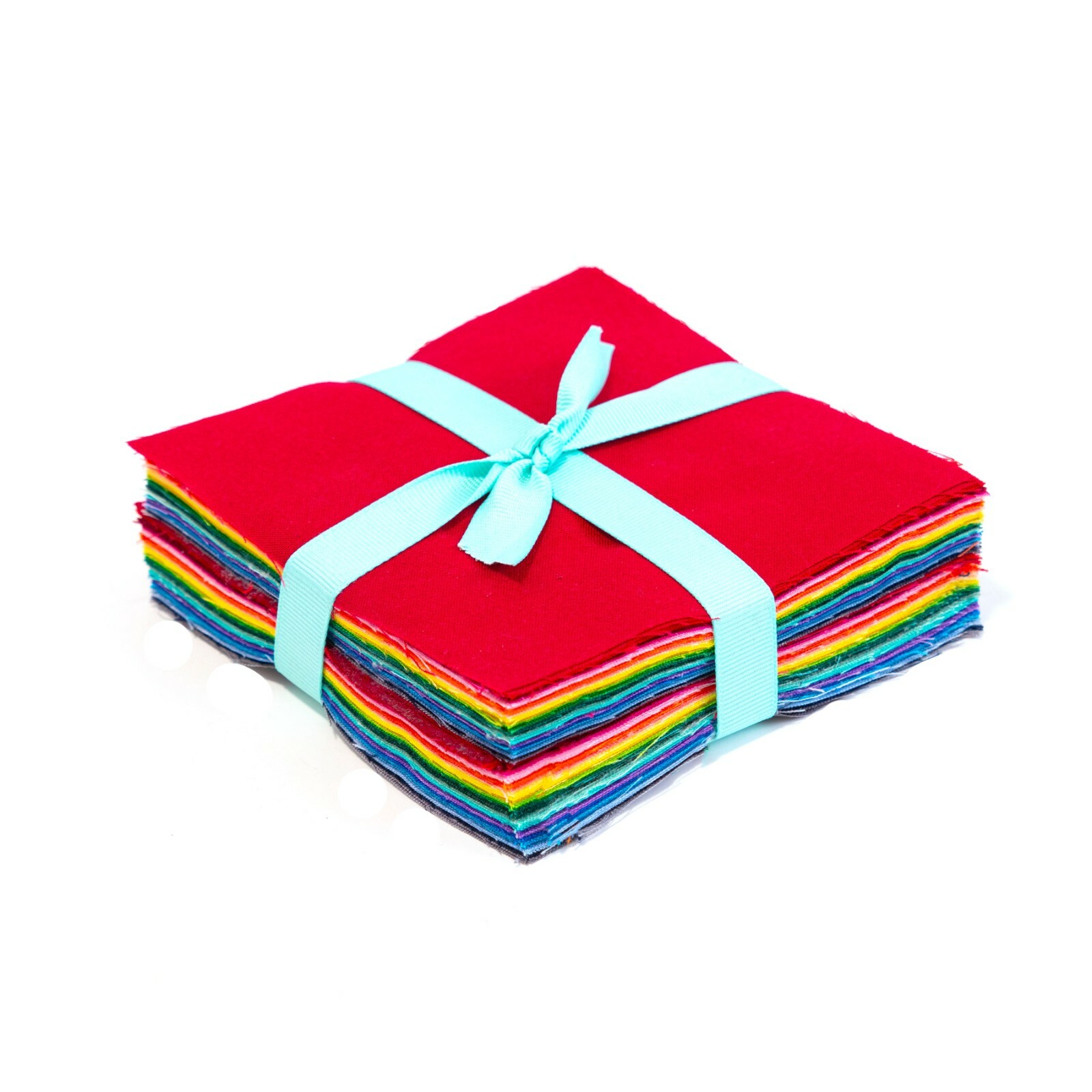 112 Rainbow Solid Assorted pre cut charm pack 5" squares 100% cotton fabric