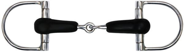 Showman 4” Stainless Steel Rubber Mouth D Dee Ring Snaffle Bit PONY Size 467501