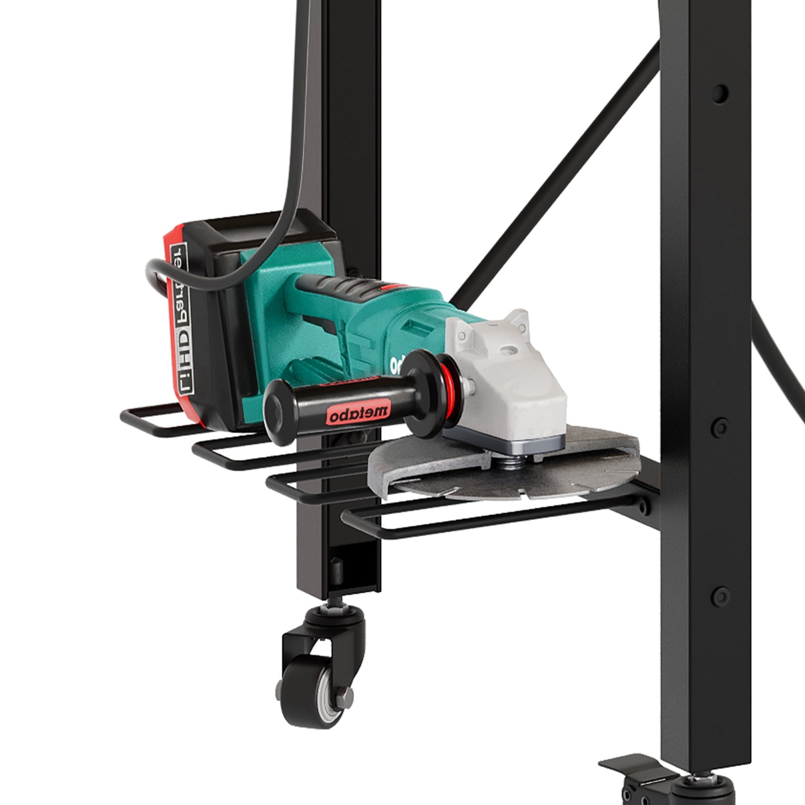 59” Heavy Duty Workbench w Pegboard Wheels Power Outlets 2000 lb