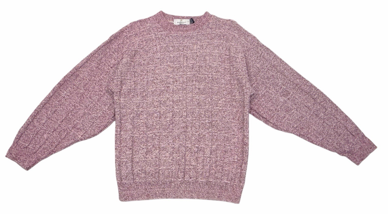 Vintage Bill Blass Mens Sweater Knit Textured Burgundy Size Medium Made in USA