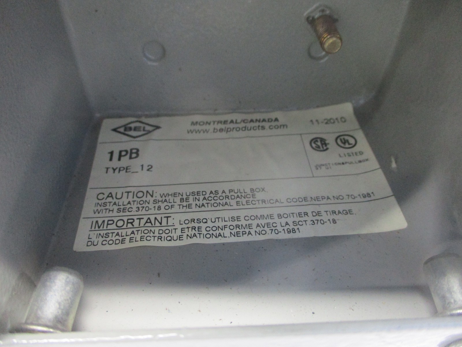 BEL 1PB TYPE 12 ENCOLSURE NSNP