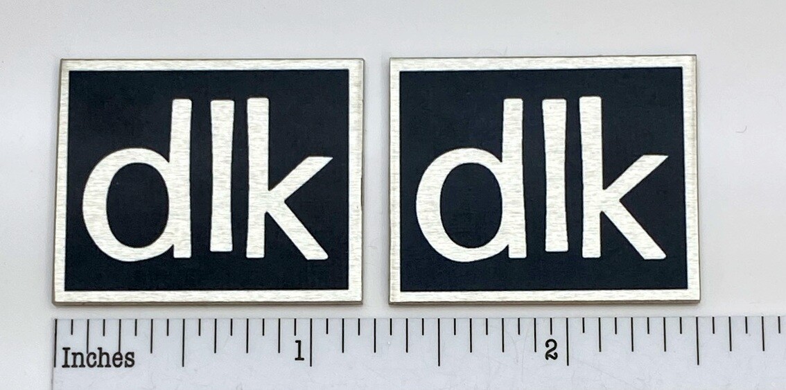 DLK Speaker Grill Badges Metal Pair Custom Made Aluminum
