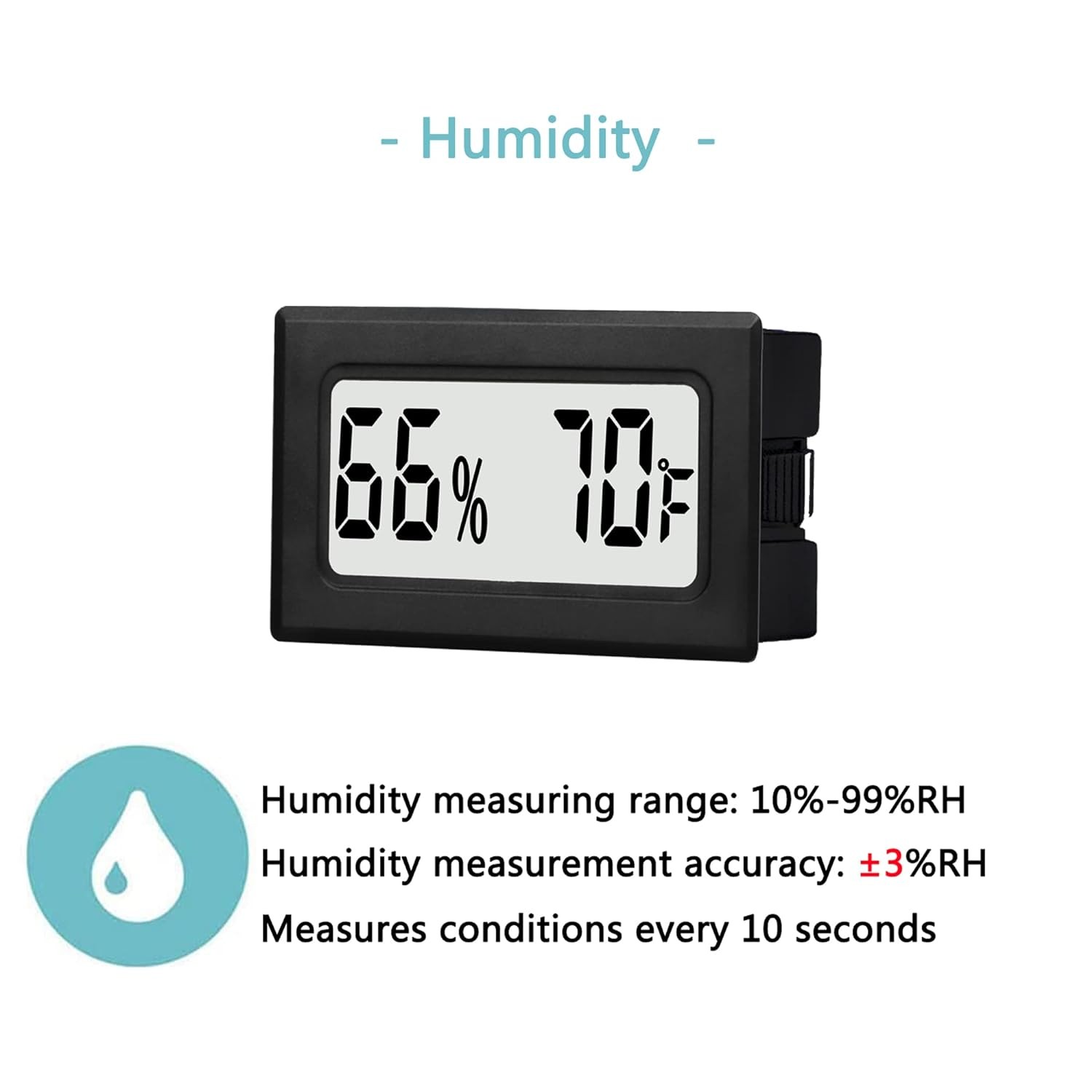6 Pack Mini Small Digital Hygrometer Thermometer Indoor Temperature and Black
