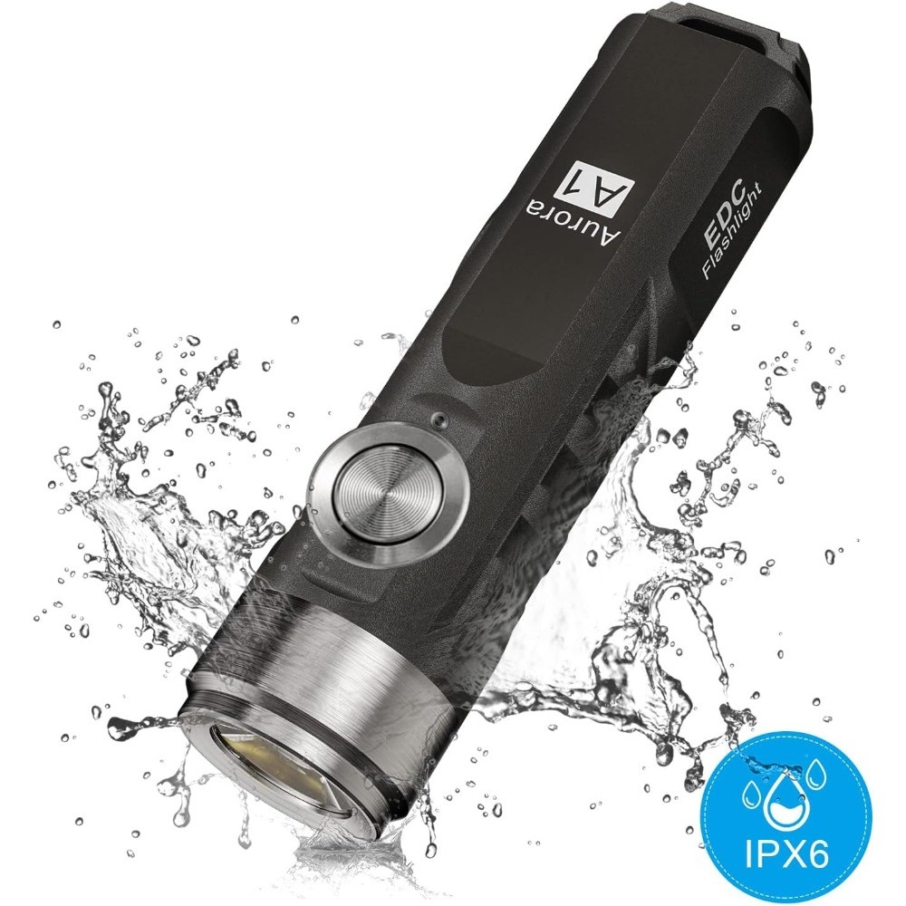 4 Rechargeable EDC Flashlight 650 Lumens Ultra-Bright Mini Flashlight (Black)