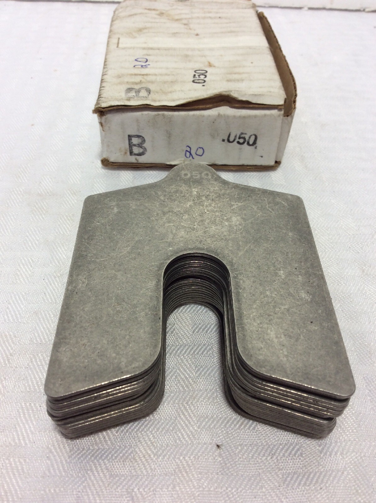 .050" Precision Slotted SS Alignment Shim (B) 3”X3”X3/4” (20Pcs.)