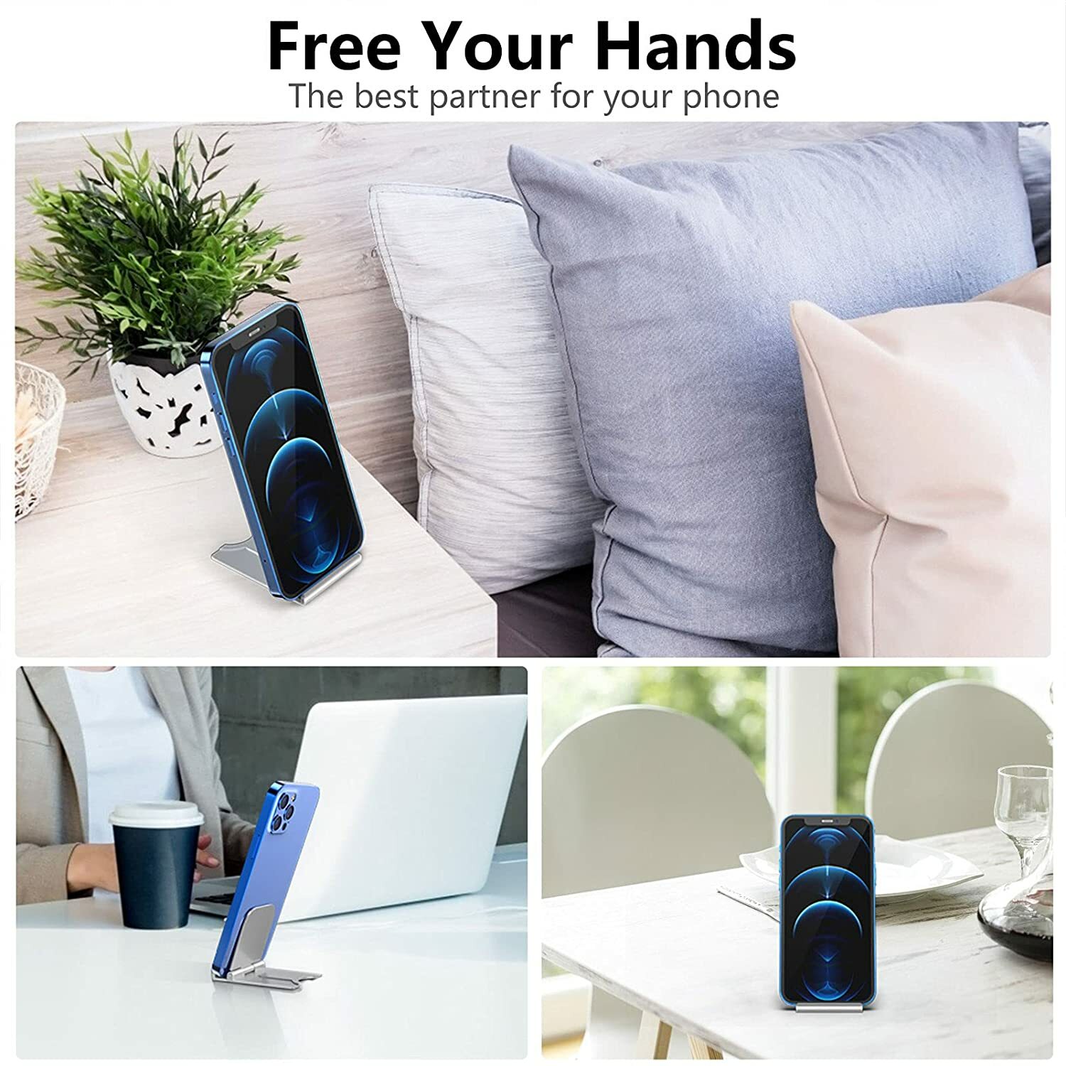 Adjustable Phone Holder Stand Foldable Thin Cradle Desk Mount For iPhone Samsung