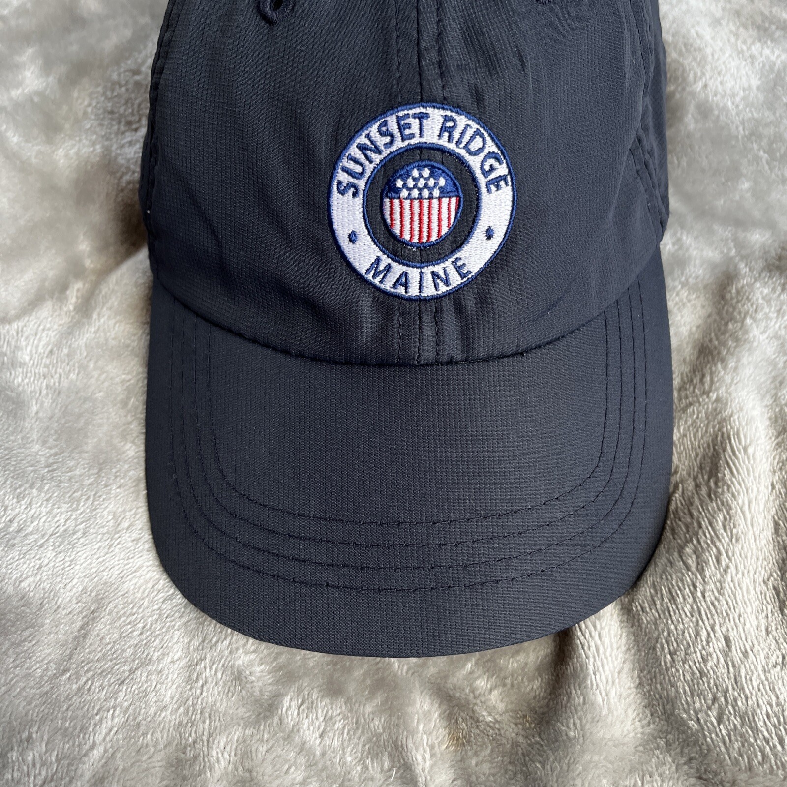 Sunset Ridge Golf Westbrook Maine lightweight blue Adjustable Hat Cap