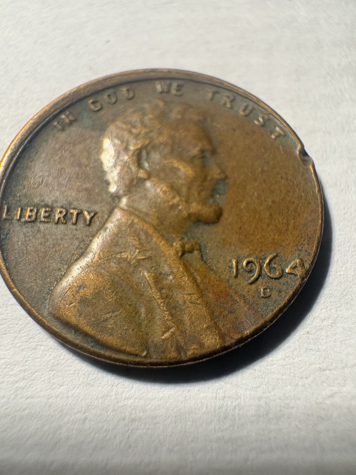 1964D Lincoln Memorial Error Coin Misalign Stamp The Date In Margin