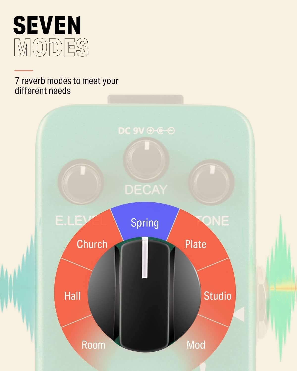 Donner Verb Square Digital Reverb Pedal 7 Modes READ DESCRIPTION