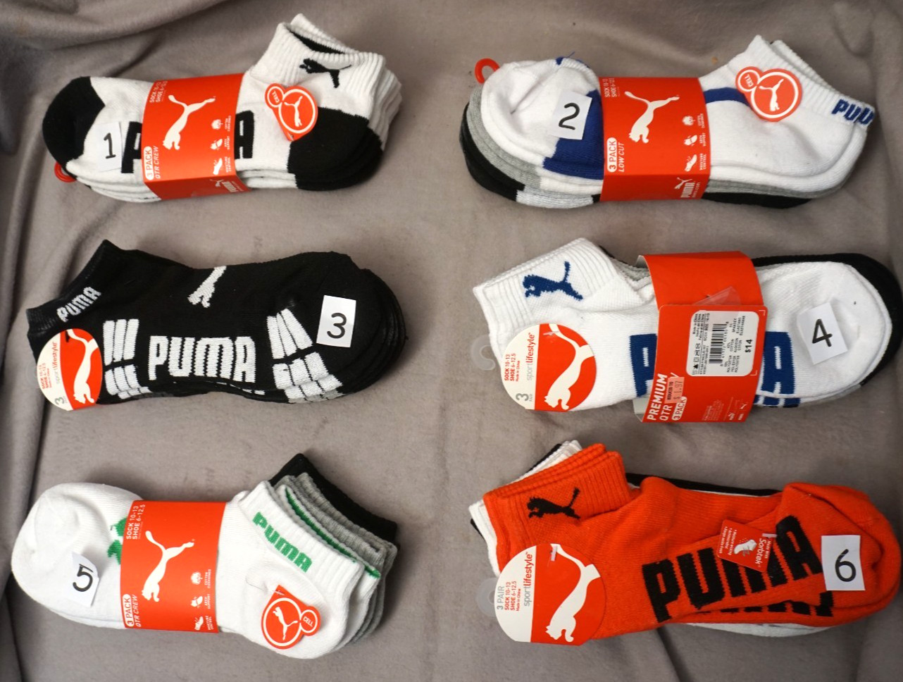 PUMA Men's  QTR.CREW Sport Socks (3-Pack) Size 10-13 New old Stock