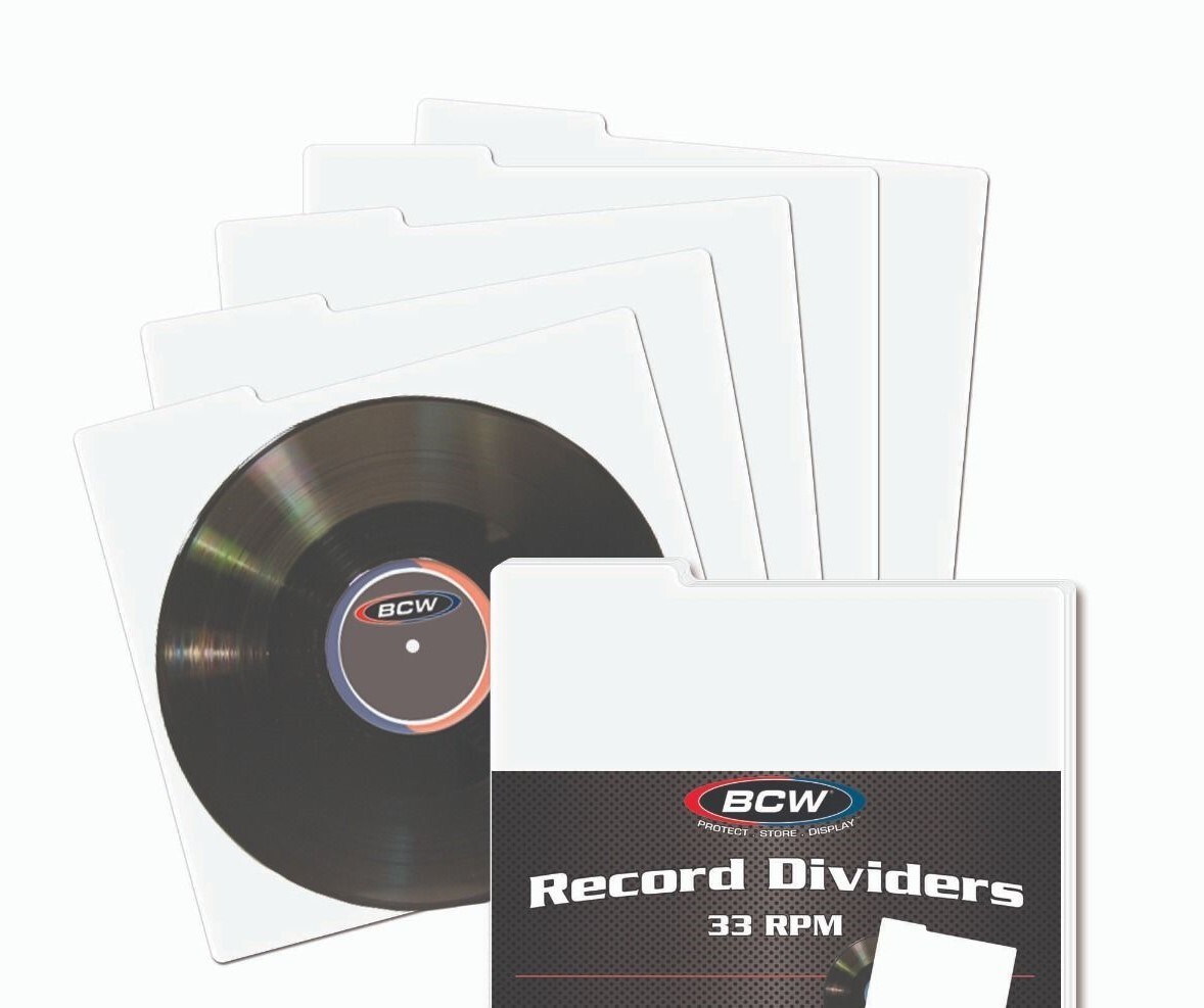 New (7 ct) BCW 33 RPM Record Dividers-White