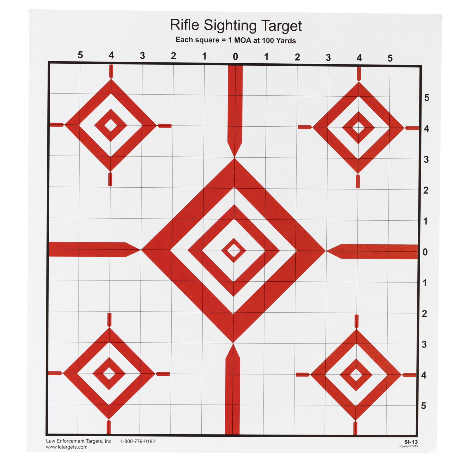 Action Target Rifle Sighting Target 14"x15" 100 Pack 1.047" MOA Grid Paper Red