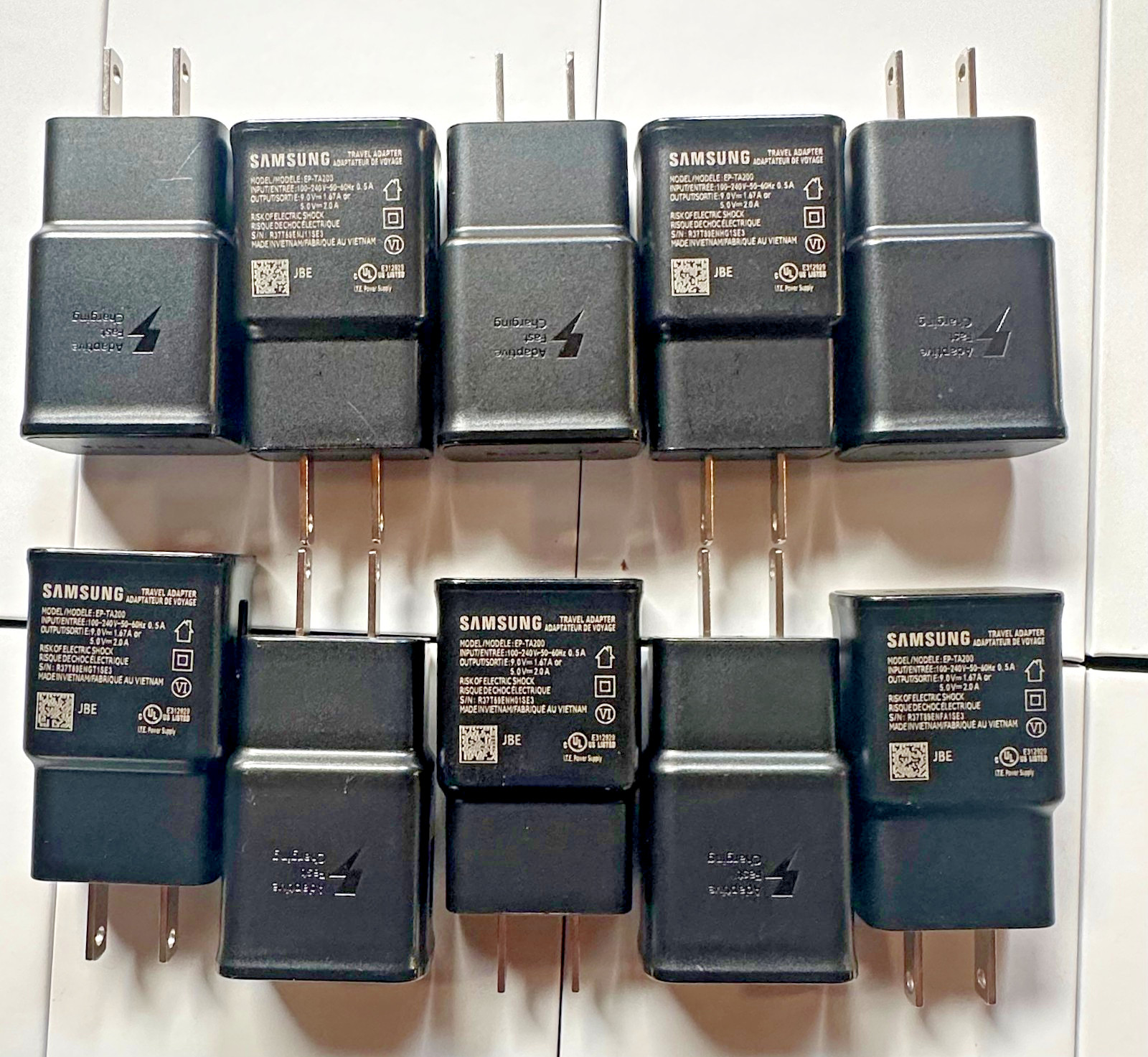 Samsung Galaxy S10 S10e S10+ OEM Fast Charger EP-TA200 Adapter | LOT of 1,5,10