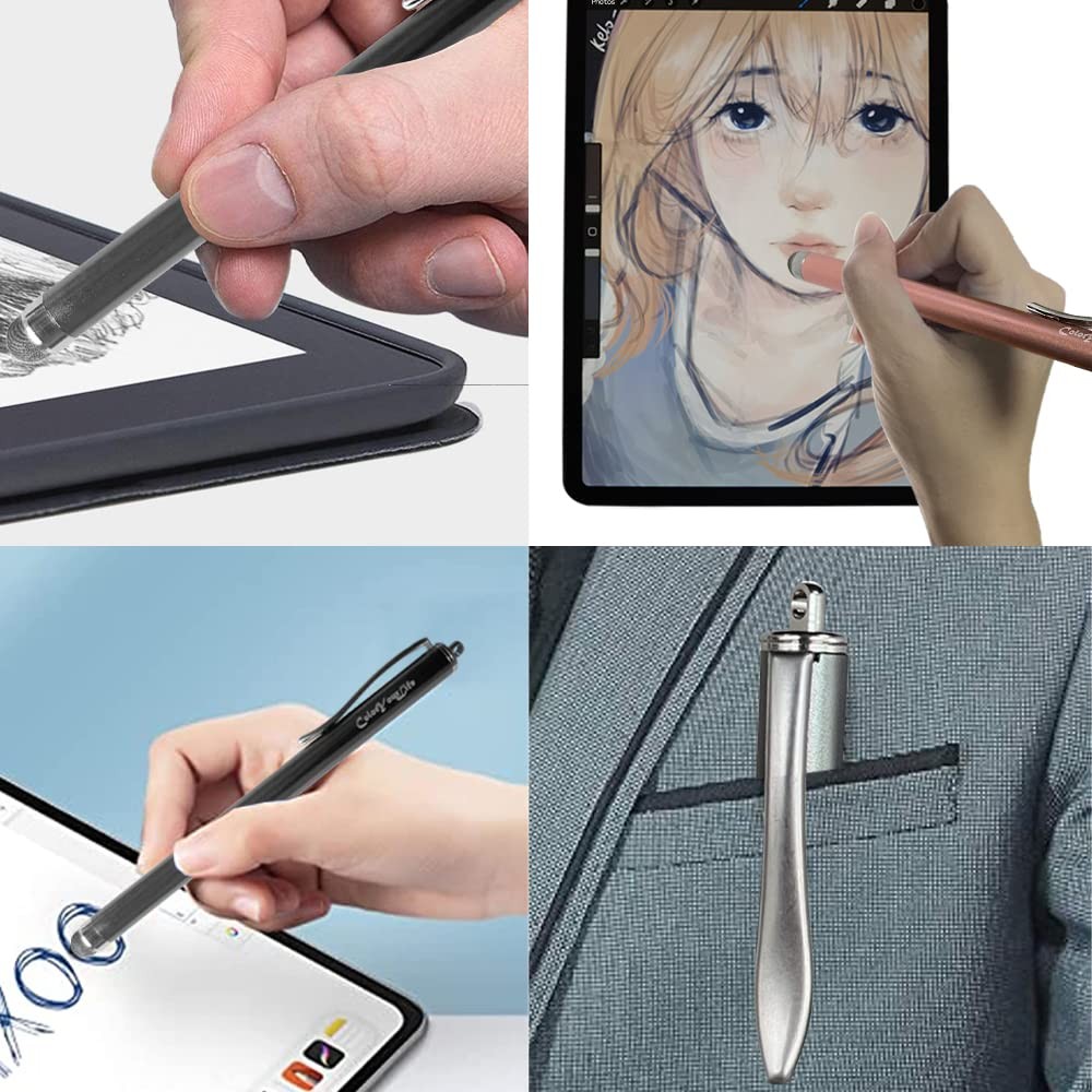 3-Pack 5.3'' Micro-Knit Mesh Tip Capacitive Stylus Pens for Touch Screens wit...