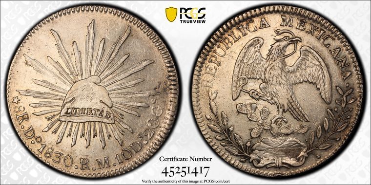 1830 Do RM PCGS CF Detail | MEXICO - TONED Silver 8 Reales Coin #39895A