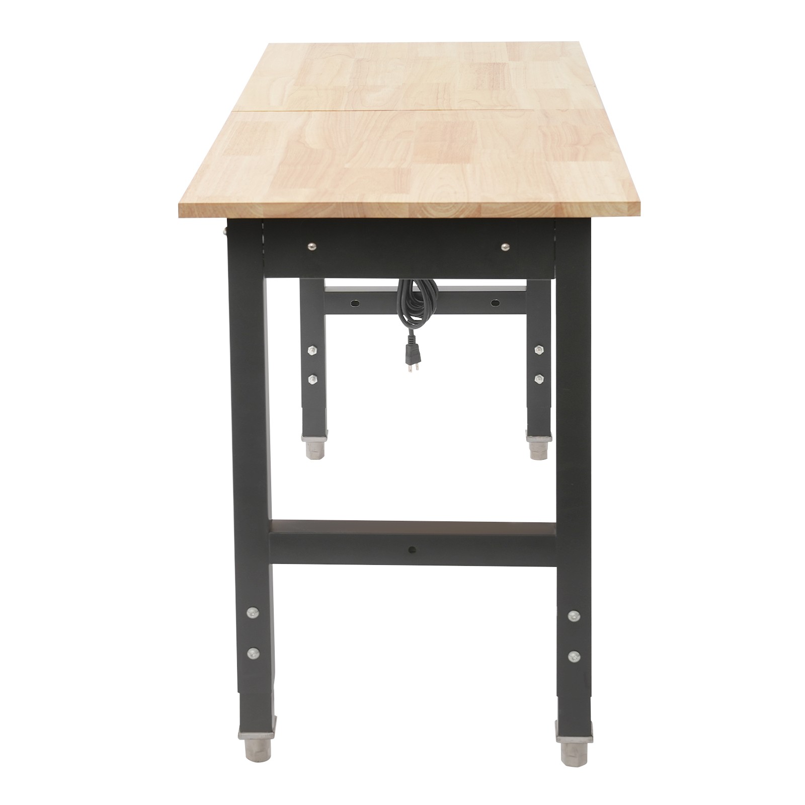 Height Adjustable Workbench with Power Outlets Heavy-Duty Work Table 110V