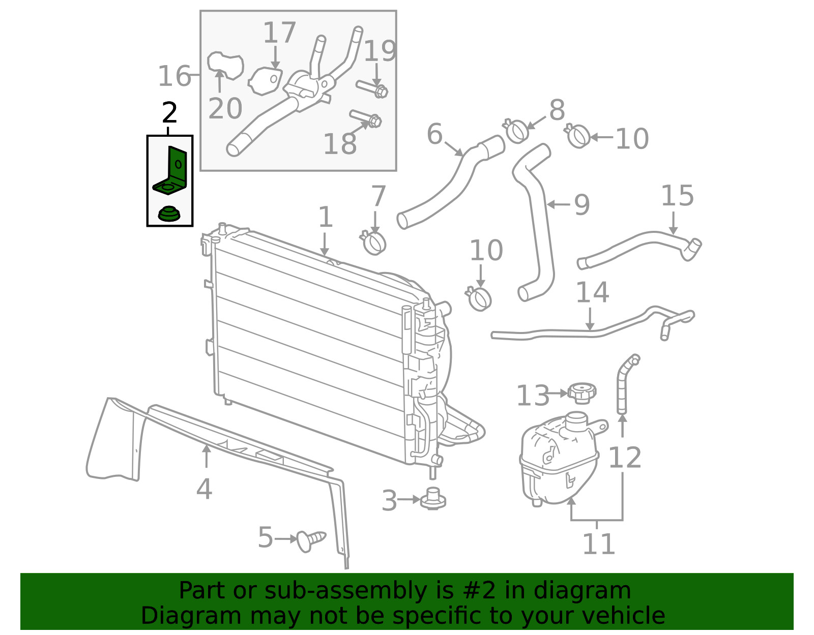 Genuine GM Radiator Upper Bracket 22734149
