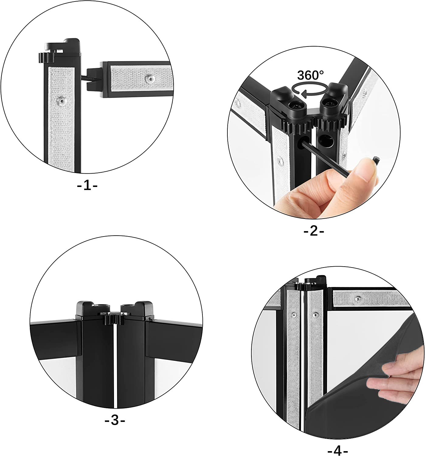 PRORECK DJ Facade Portable 4 Detachable Panels Foldable Metal Stage Booth