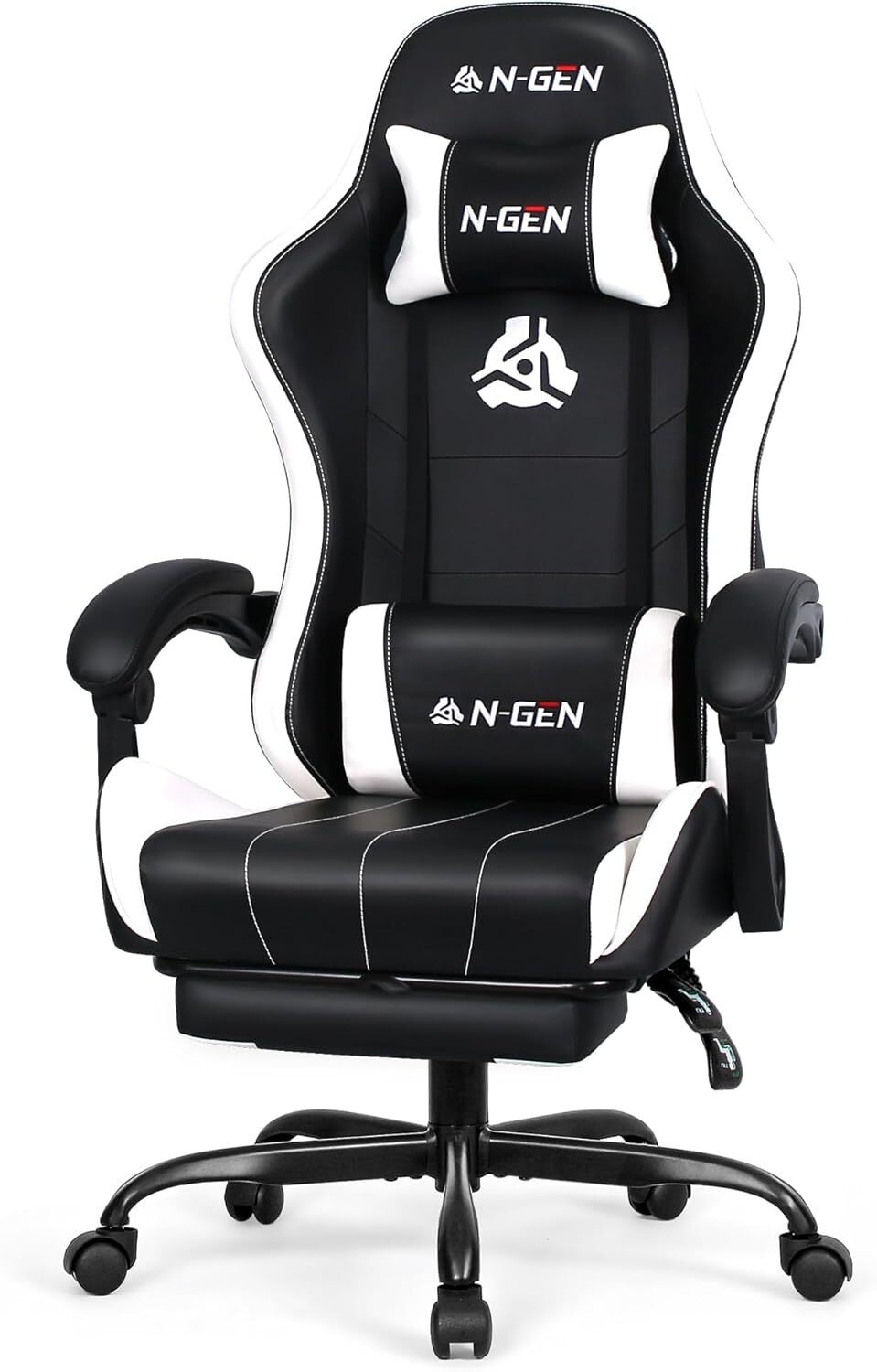 PU Leather Video Gaming Chair with Footrest High Back Ergonomic Computer Chair