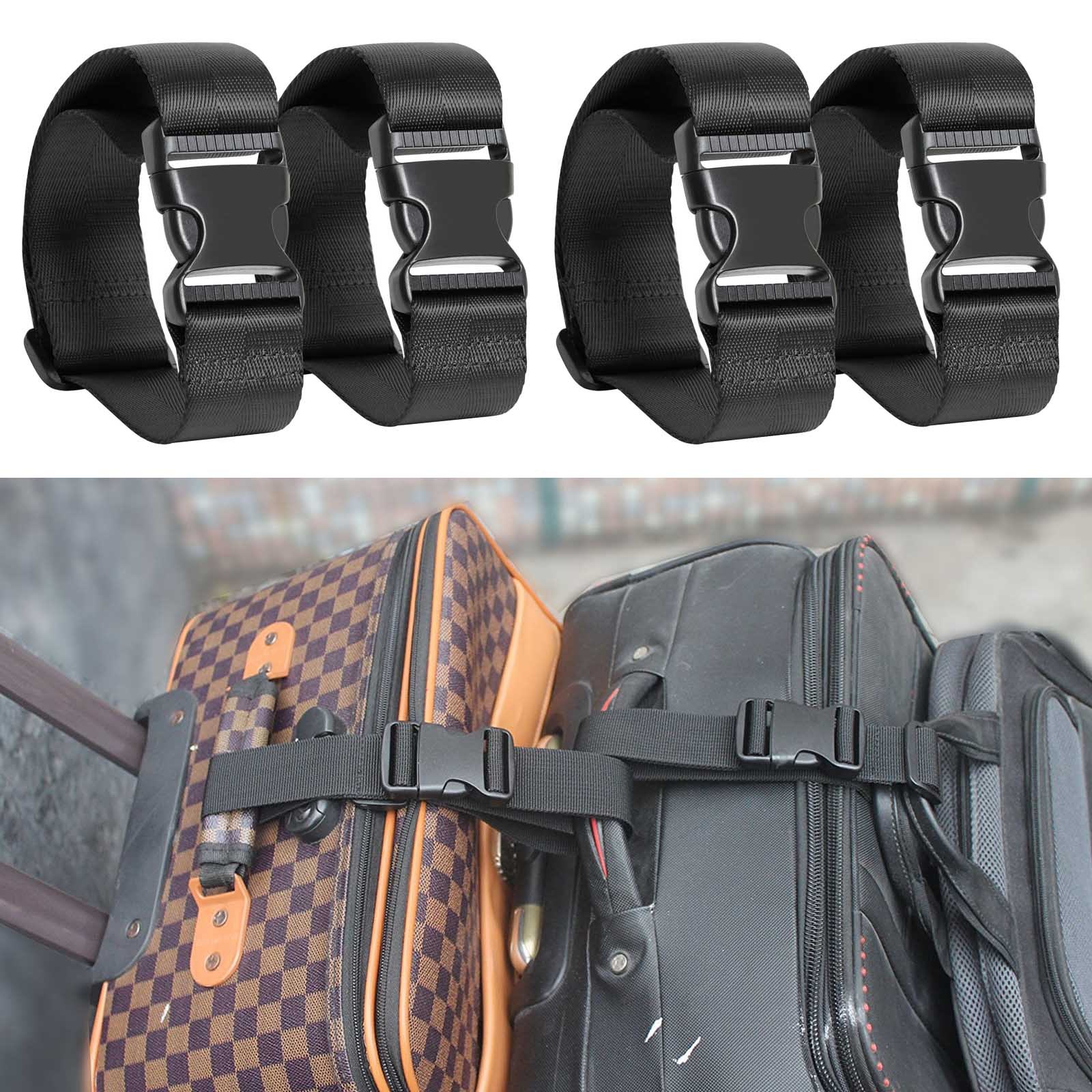 4 Pcs Luggage Straps Suitcase Adjustable Belt Add A Bag Strap - Lightweight